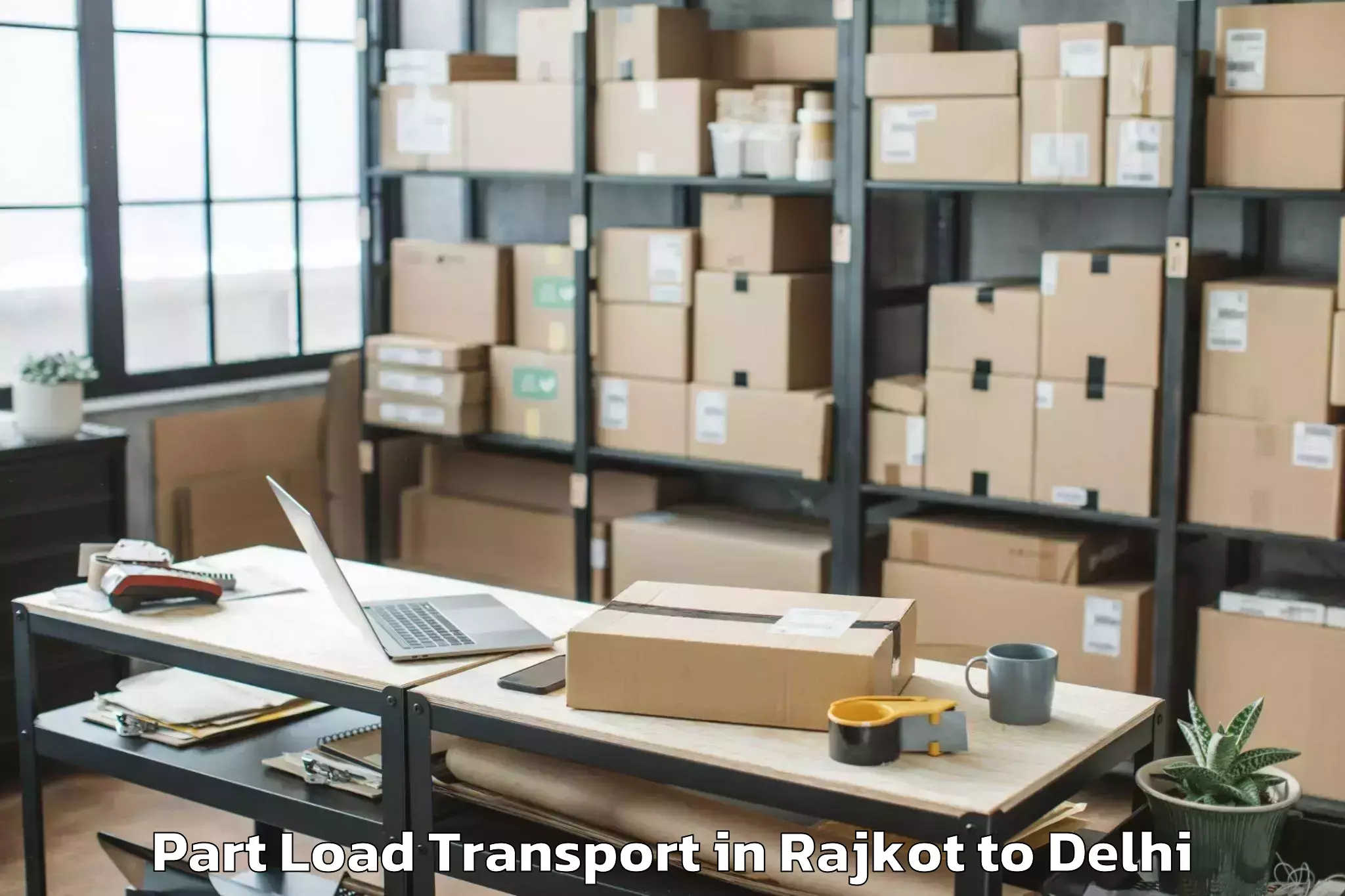 Top Rajkot to Lodhi Road Part Load Transport Available